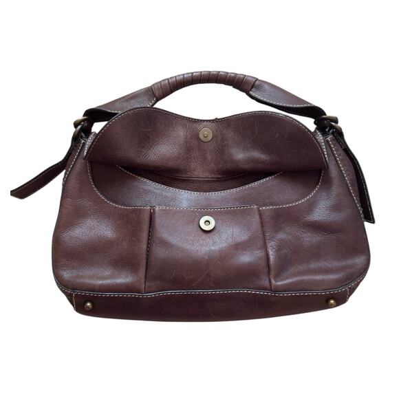 BCBG Brown Leather Shoulder Bag - Picture 6 of 10